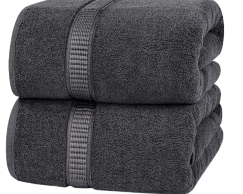 Bath Towels 100 Premium Quality Cotton Material. (Pack of 2).